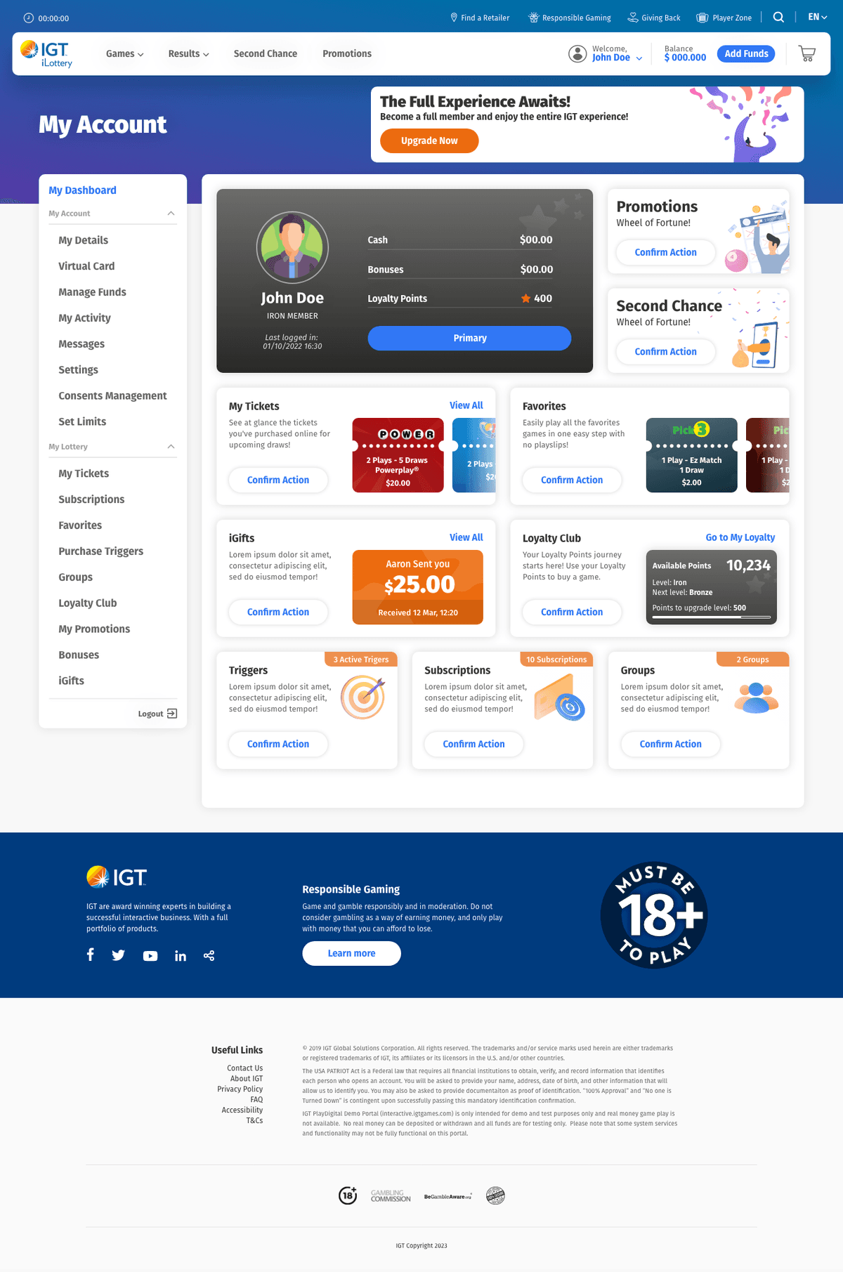 Landing page on PC